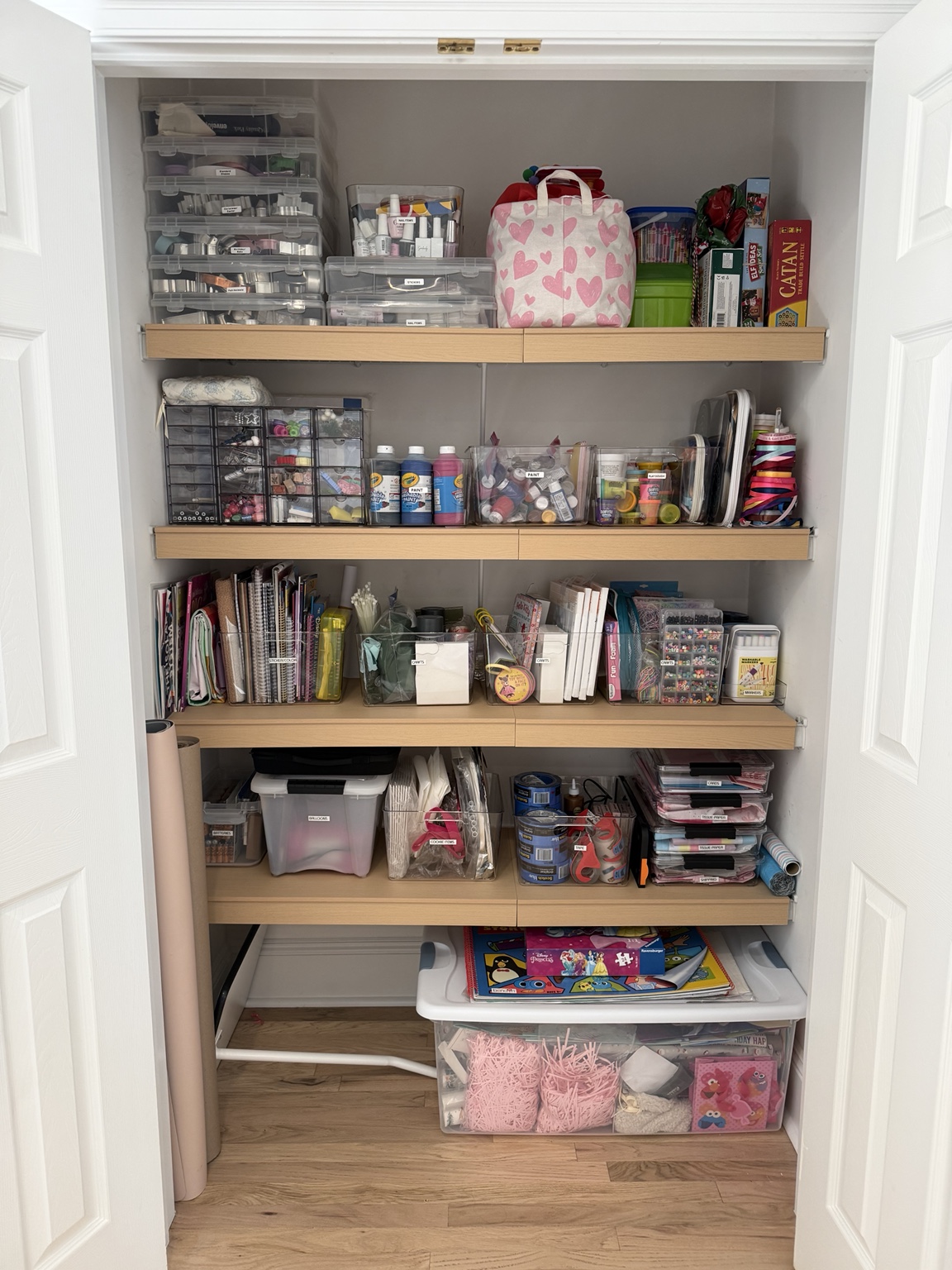 Craft closet after organizing