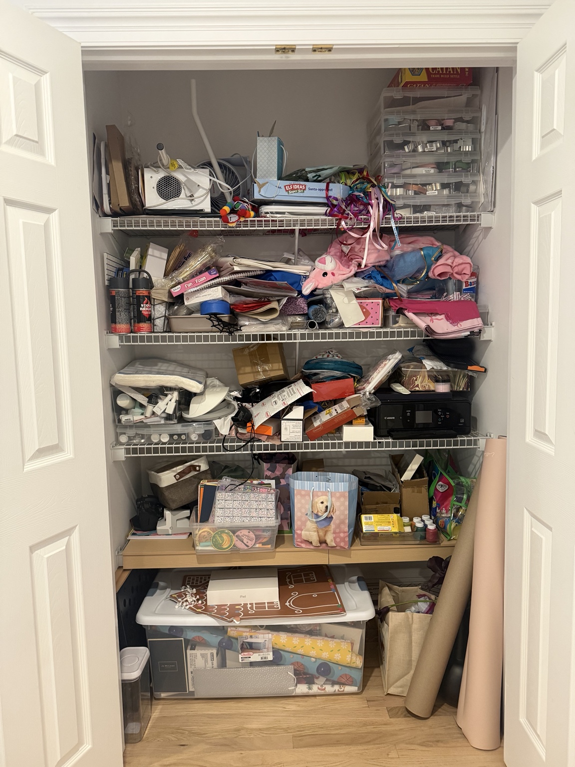 Craft closet before organizing